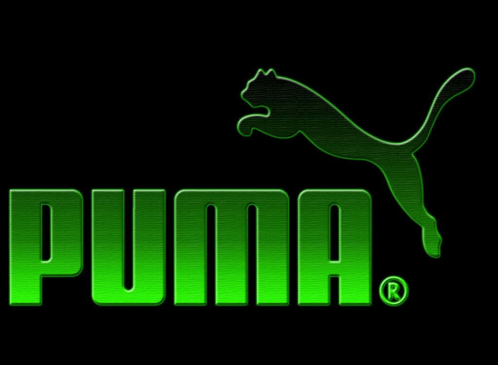 Puma Brand Logo On A Black Background Wallpaper