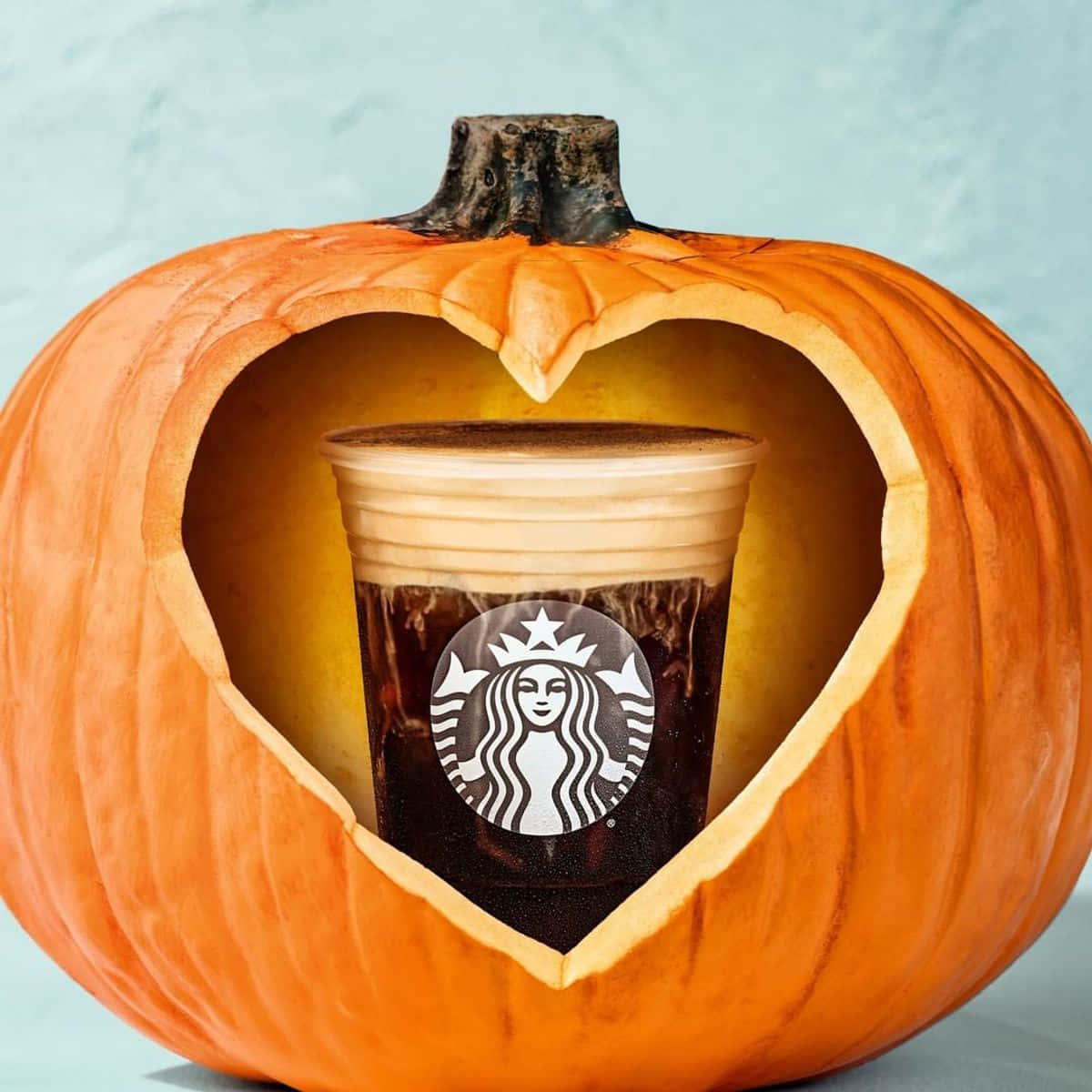Imágenesde Tallado De Calabaza En Forma De Corazón De Starbucks.