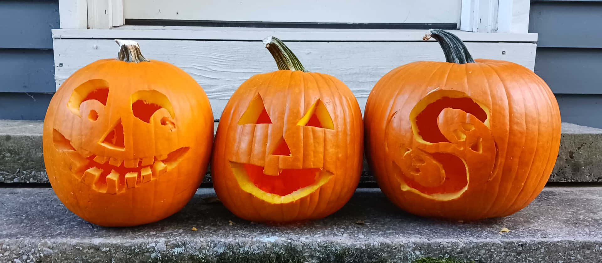 Three Halloween Pumpkin Carving Pictures
