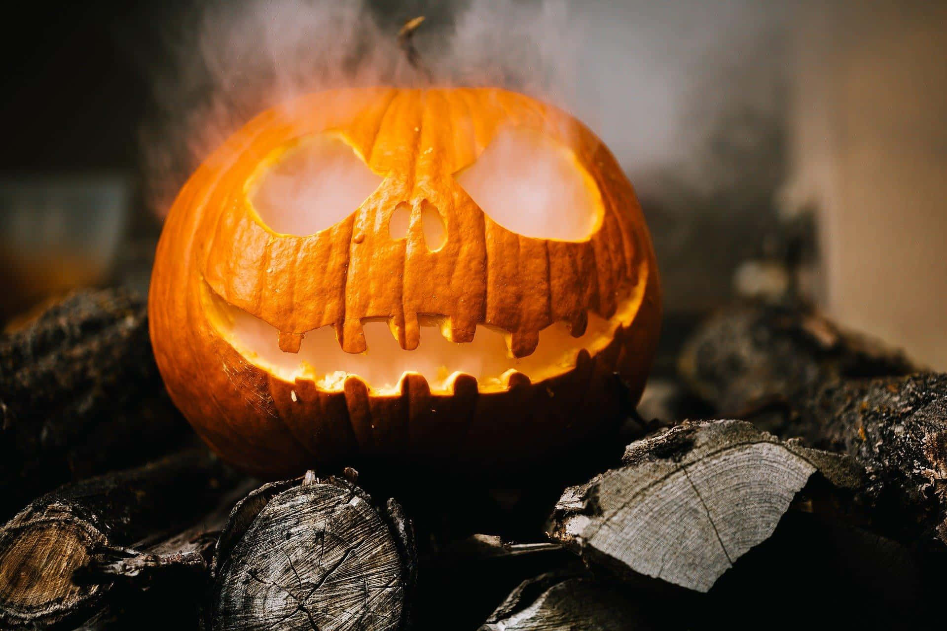 Pumpkin Carving With Smoke On Coal Pictures