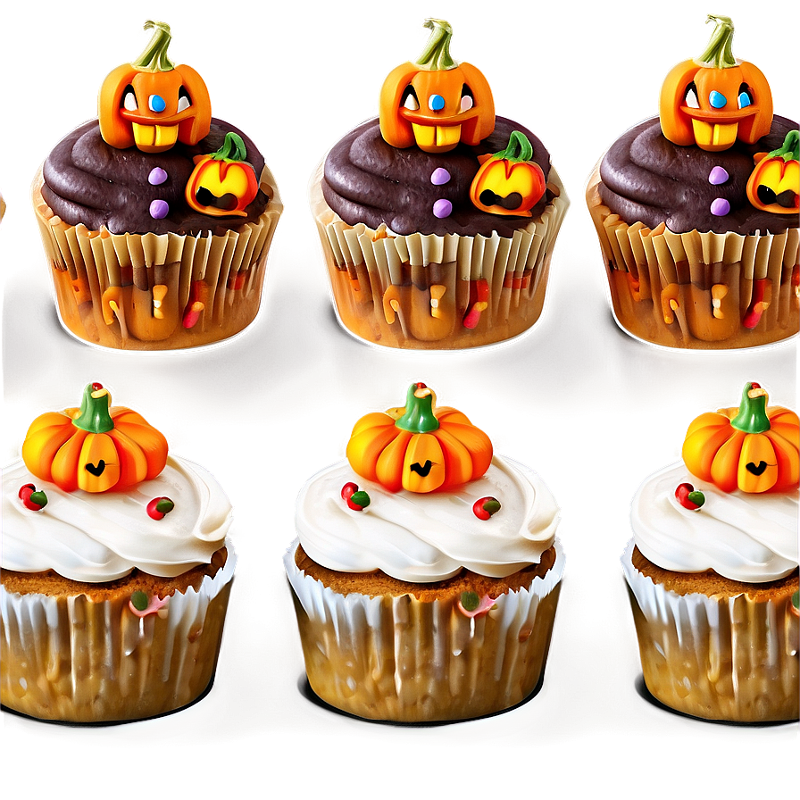 Pumpkin Cupcakes Png 06112024 PNG