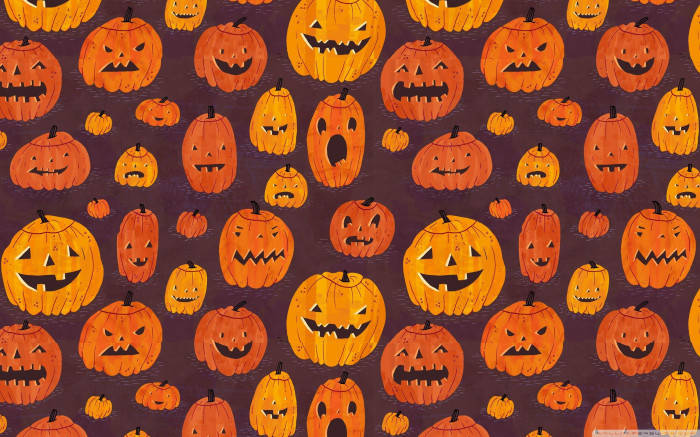 Pumpkin Doodles Fall Halloween Wallpaper