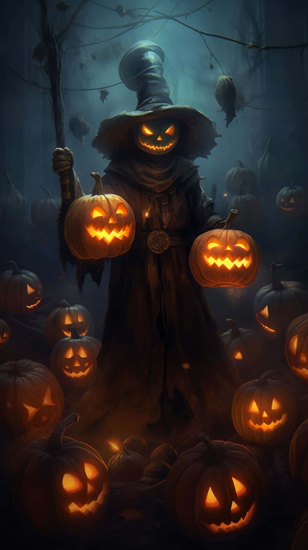 Pumpkin_ Harvester_ Halloween_ Artwork Wallpaper