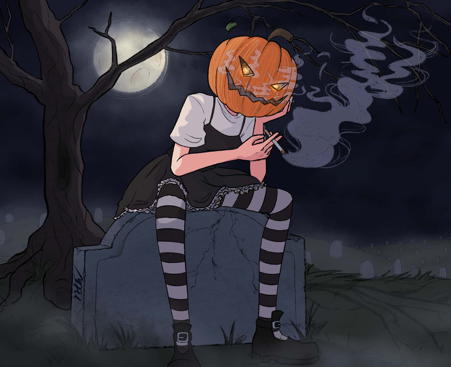 Pumpkin Head Png - Anime Pumpkin Head Girl, Transparent Png - vhv