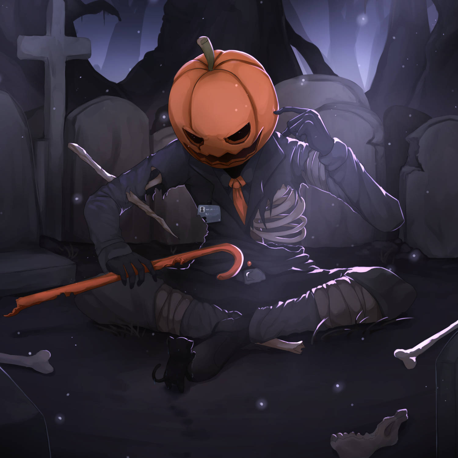 Pumpkin-Headed Man For Halloween PFP Wallpaper