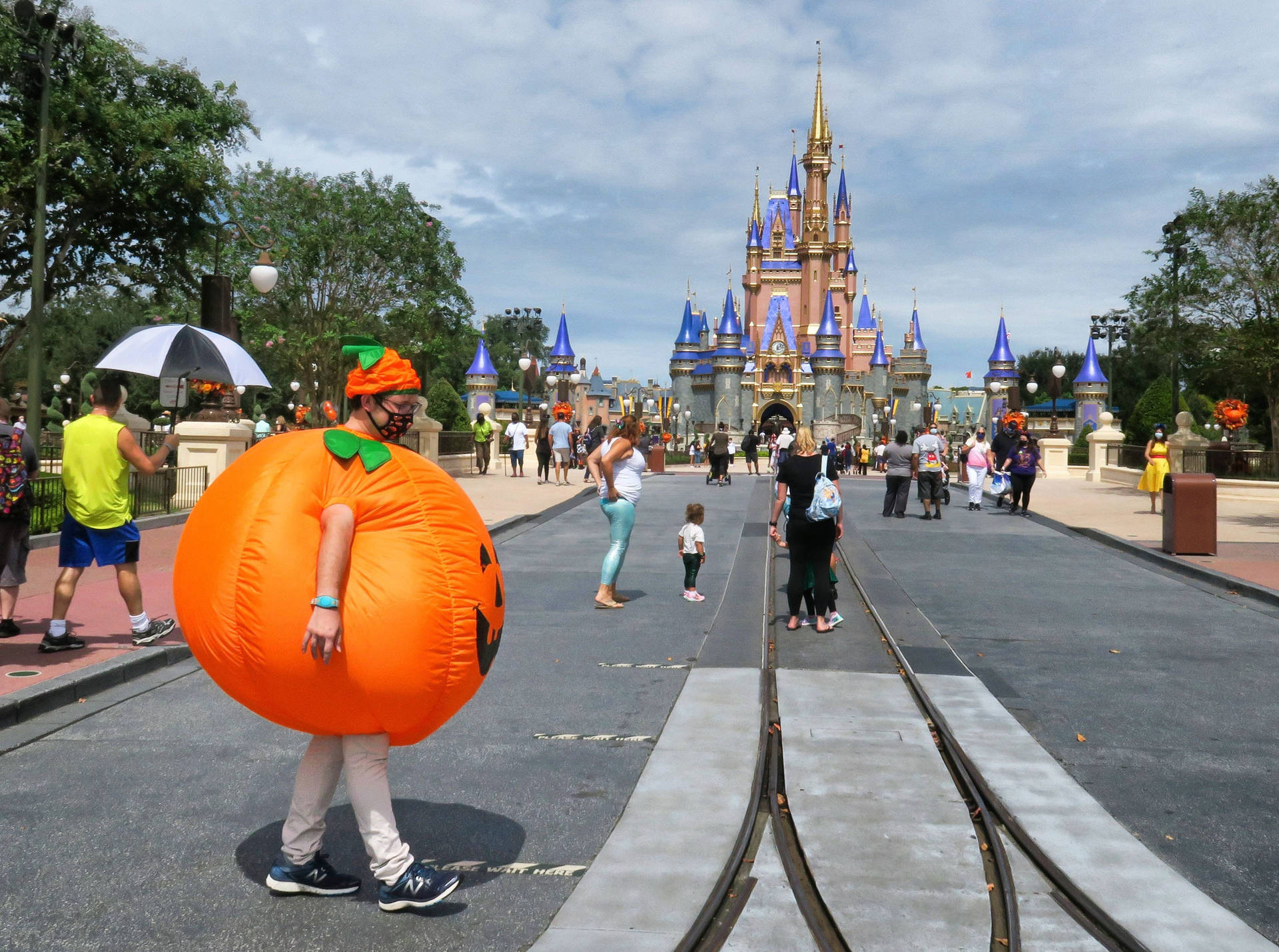 Pumpkin Man In Disneyworld Wallpaper