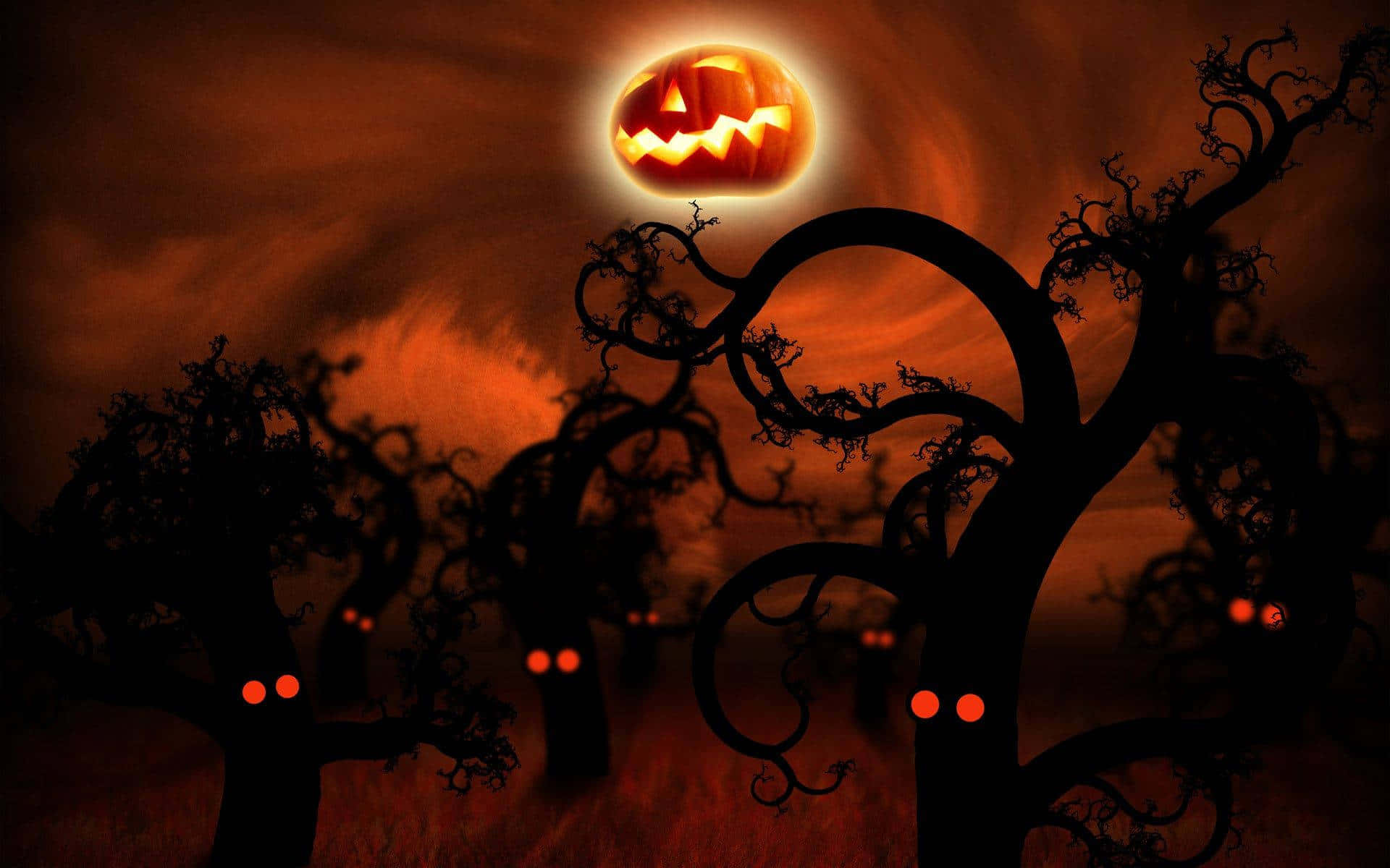 Pumpkin Moon_ Halloween Night Wallpaper