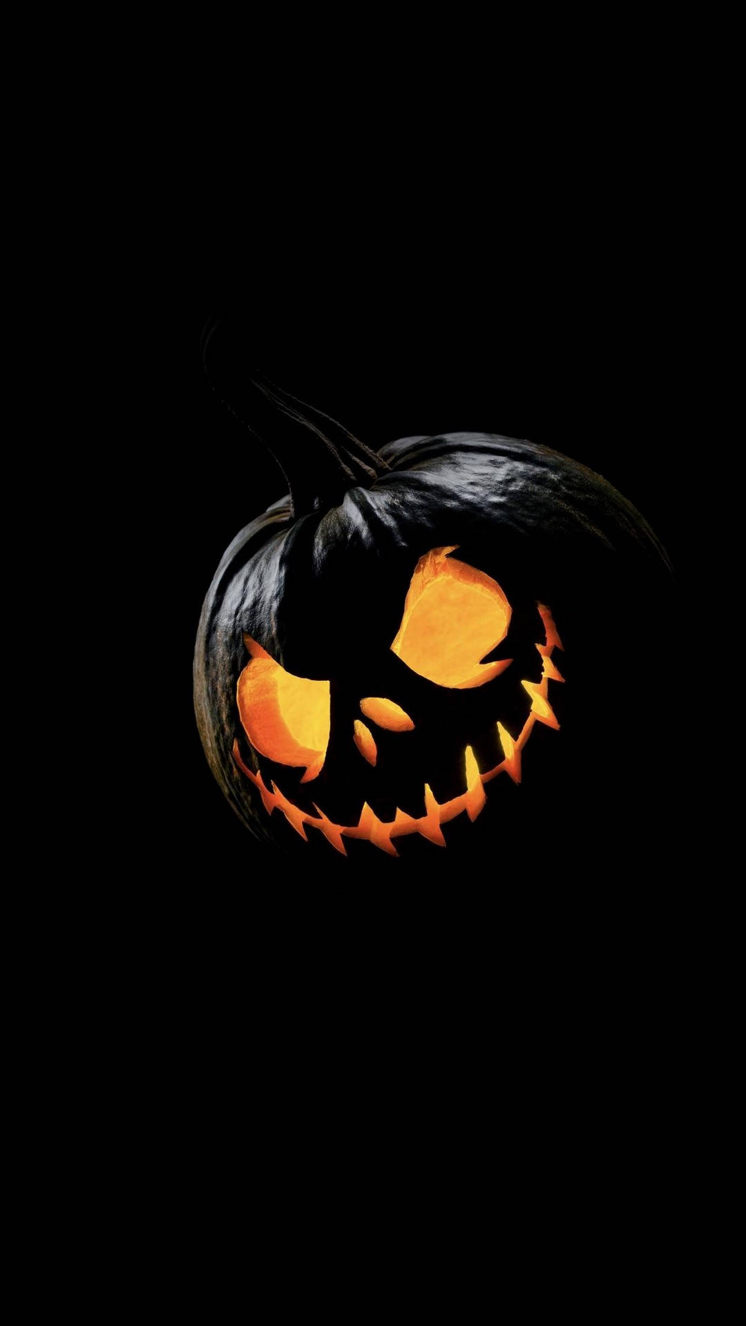 Download Pumpkin On Dark Backdrop Halloween Phone Wallpaper 