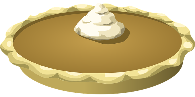 Pumpkin Pie With Whipped Cream Illustration PNG