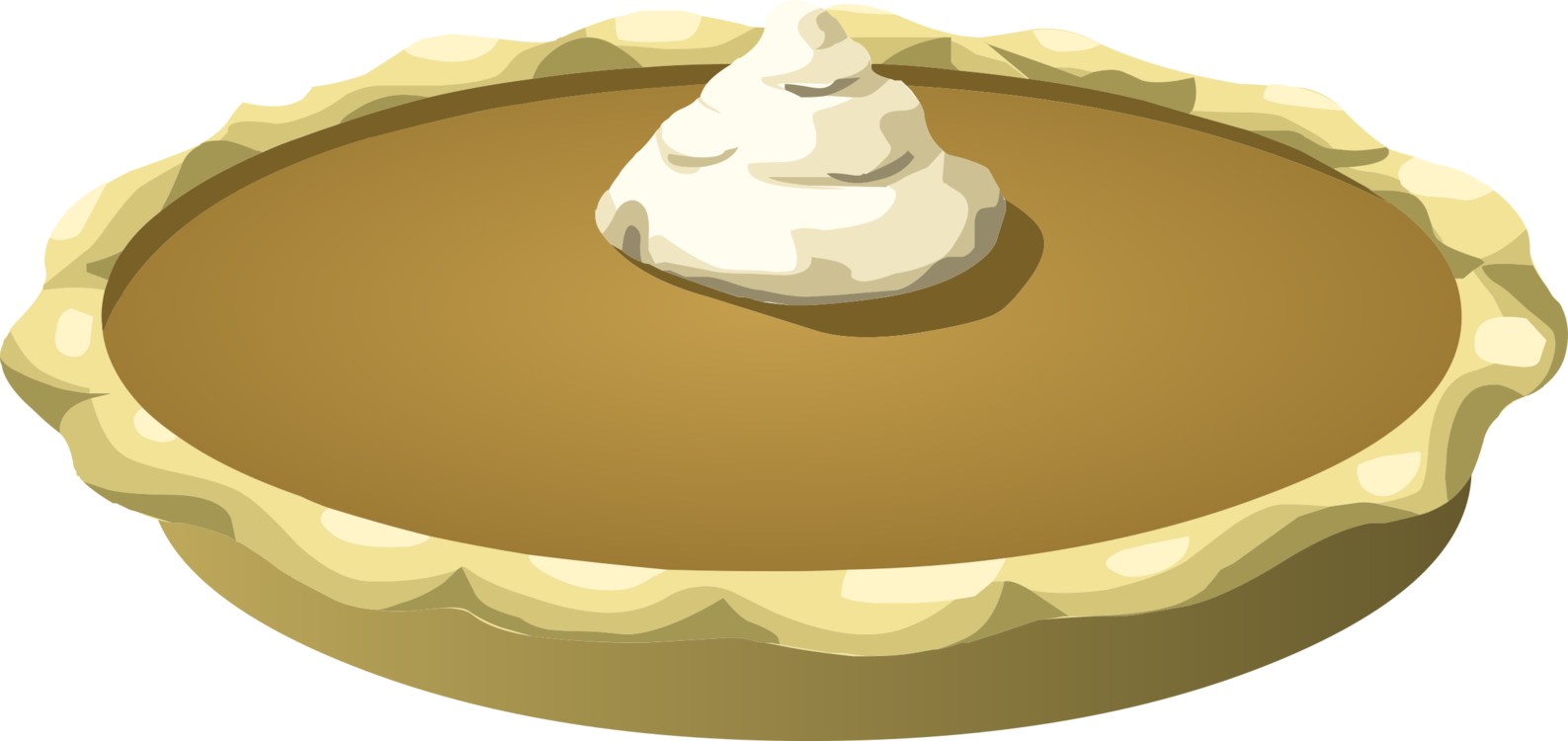 Pumpkin Pie With Whipped Cream Top PNG