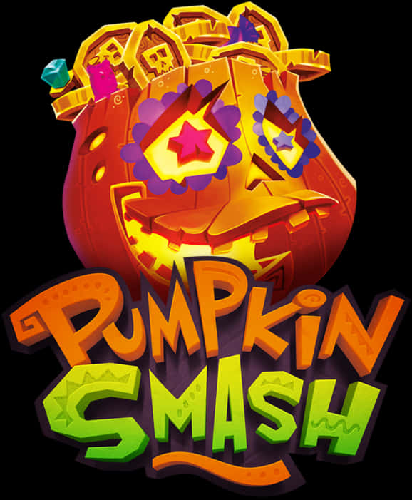 Pumpkin Smash Game Logo PNG