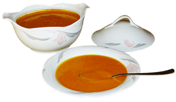 Pumpkin Soup Serving Set PNG