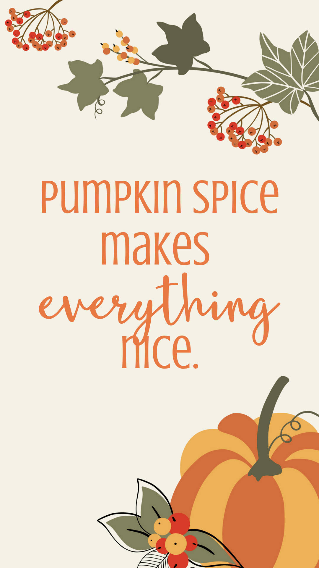 Pumpkin Spice October Art Wallpaper