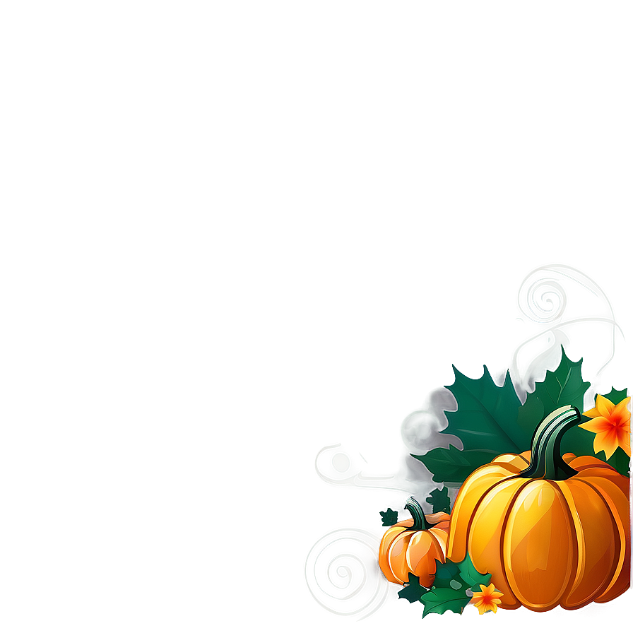 Pumpkin Thanksgiving Border Png 06202024 PNG