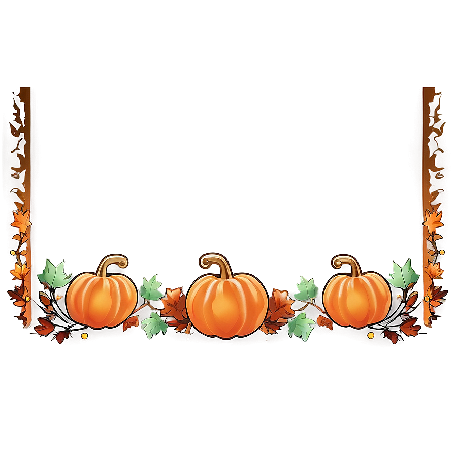 Pumpkin Thanksgiving Border Png 06202024 PNG