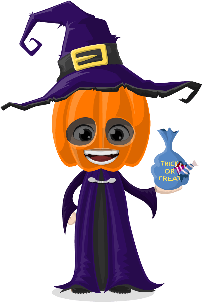 Download Pumpkin Witch Cartoon Halloween | Wallpapers.com