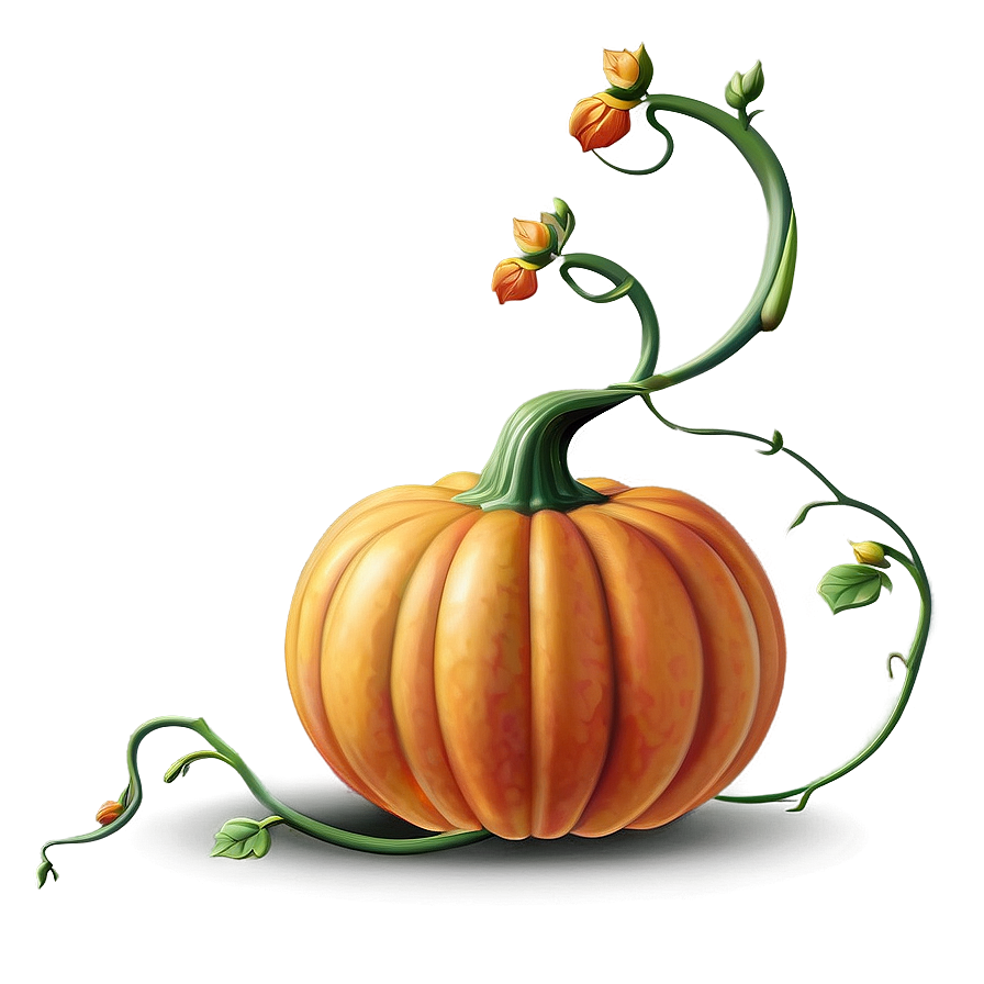 Download Pumpkin With Vine Png 16 | Wallpapers.com