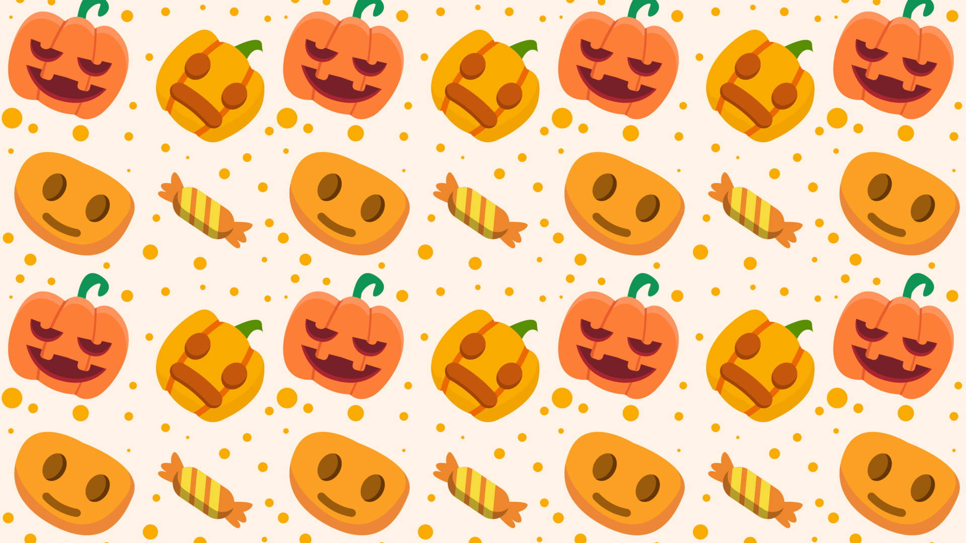Kürbisseund Süßigkeiten Niedliche Halloween Desktop-hintergrund Wallpaper