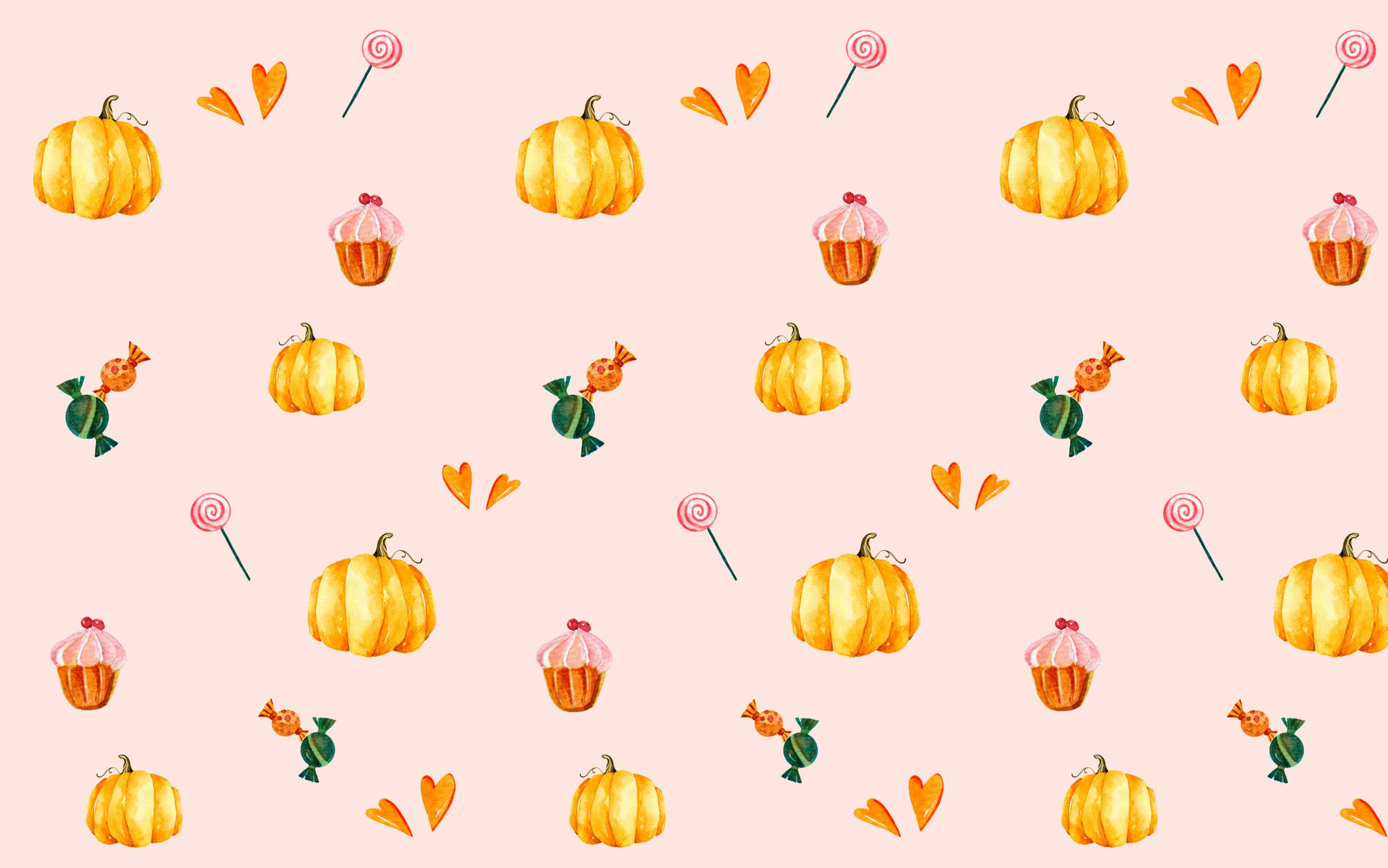 Pumpkins Pastel Desktop Wallpaper