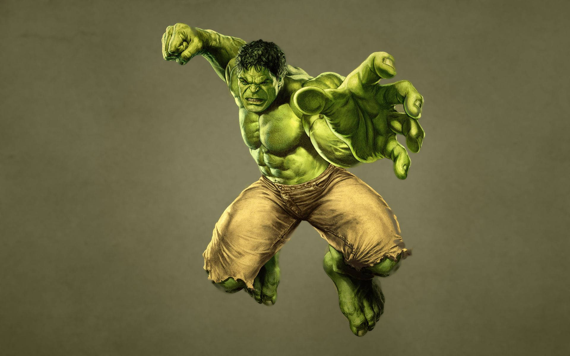 Punching And Leaping Hulk