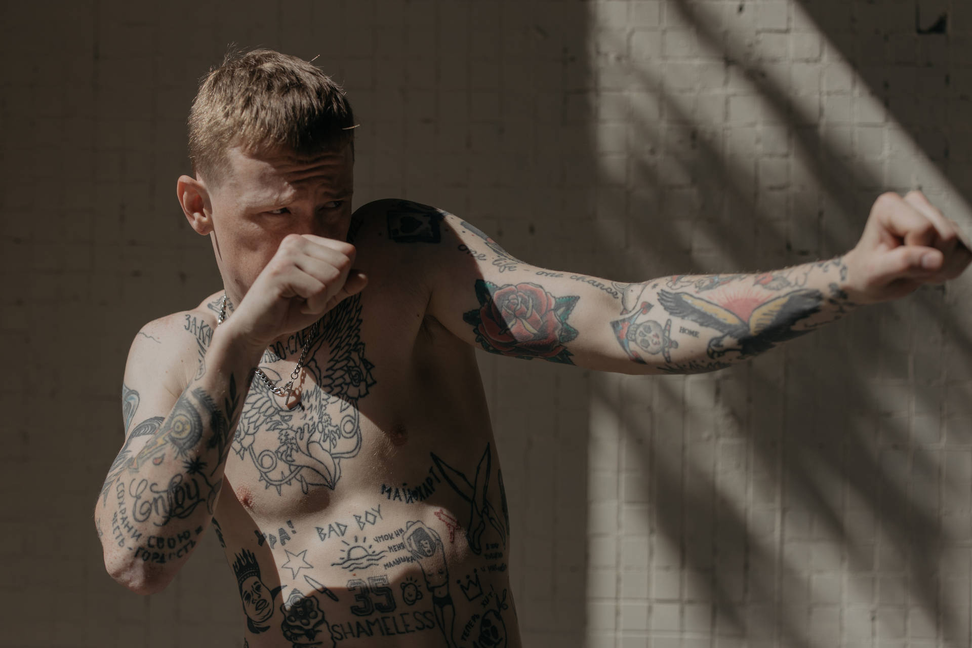 Hombregolpeando En Alta Definición (hd) - Tatuaje Fondo de pantalla