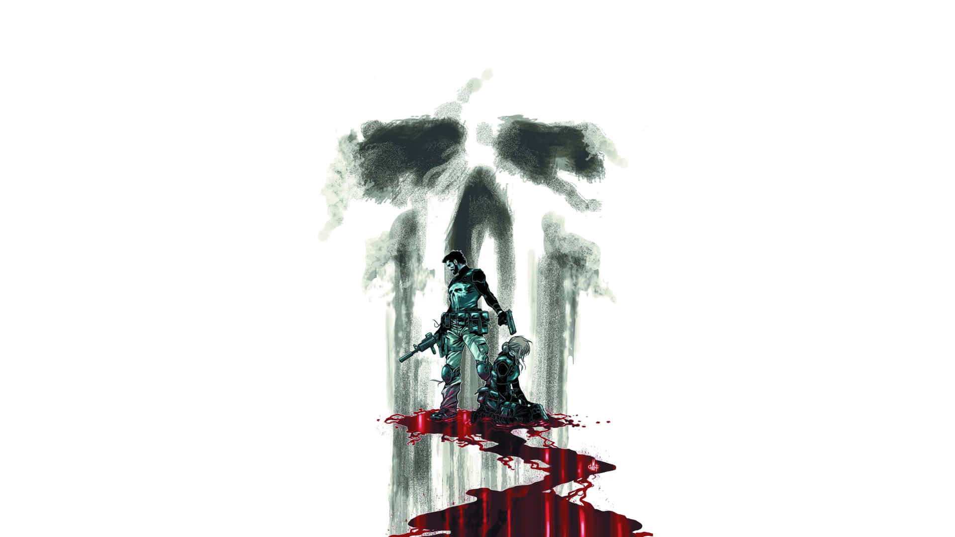 Punisher Bloody Logo Desktop Wallpaper