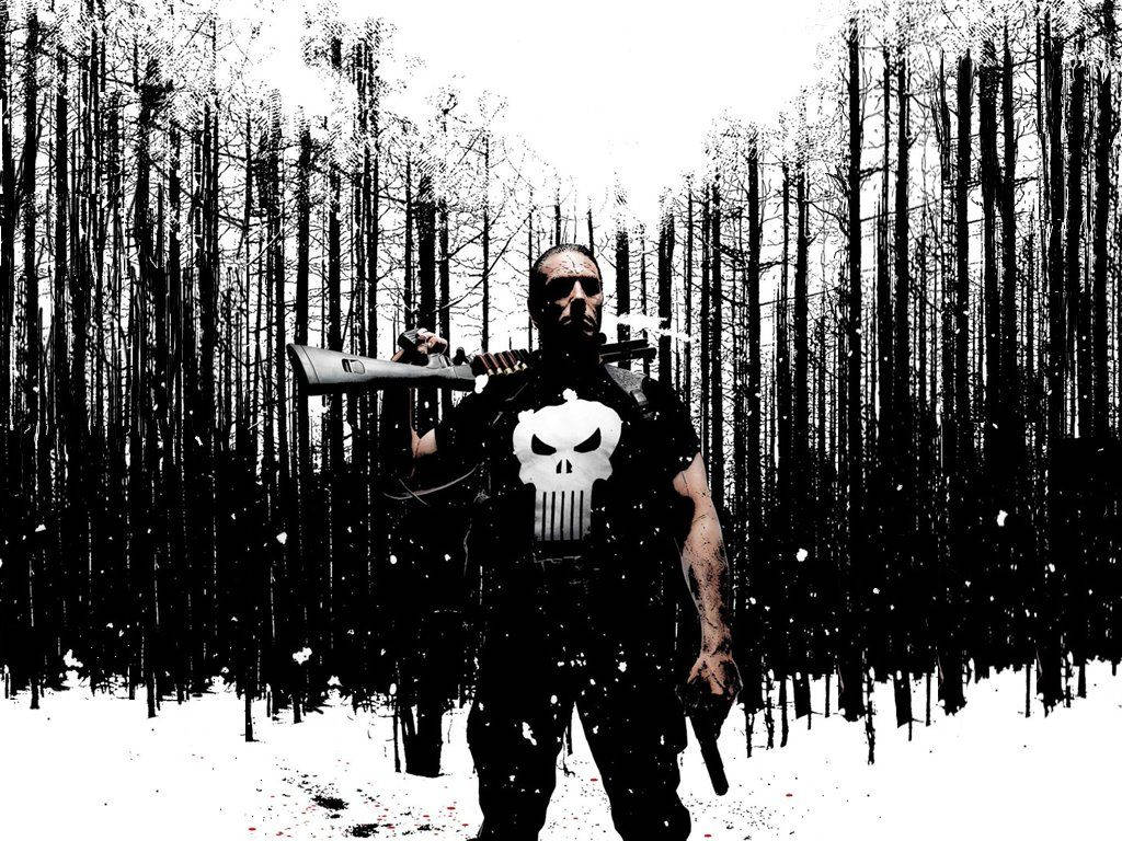 The Punisher Braving The Elements Wallpaper
