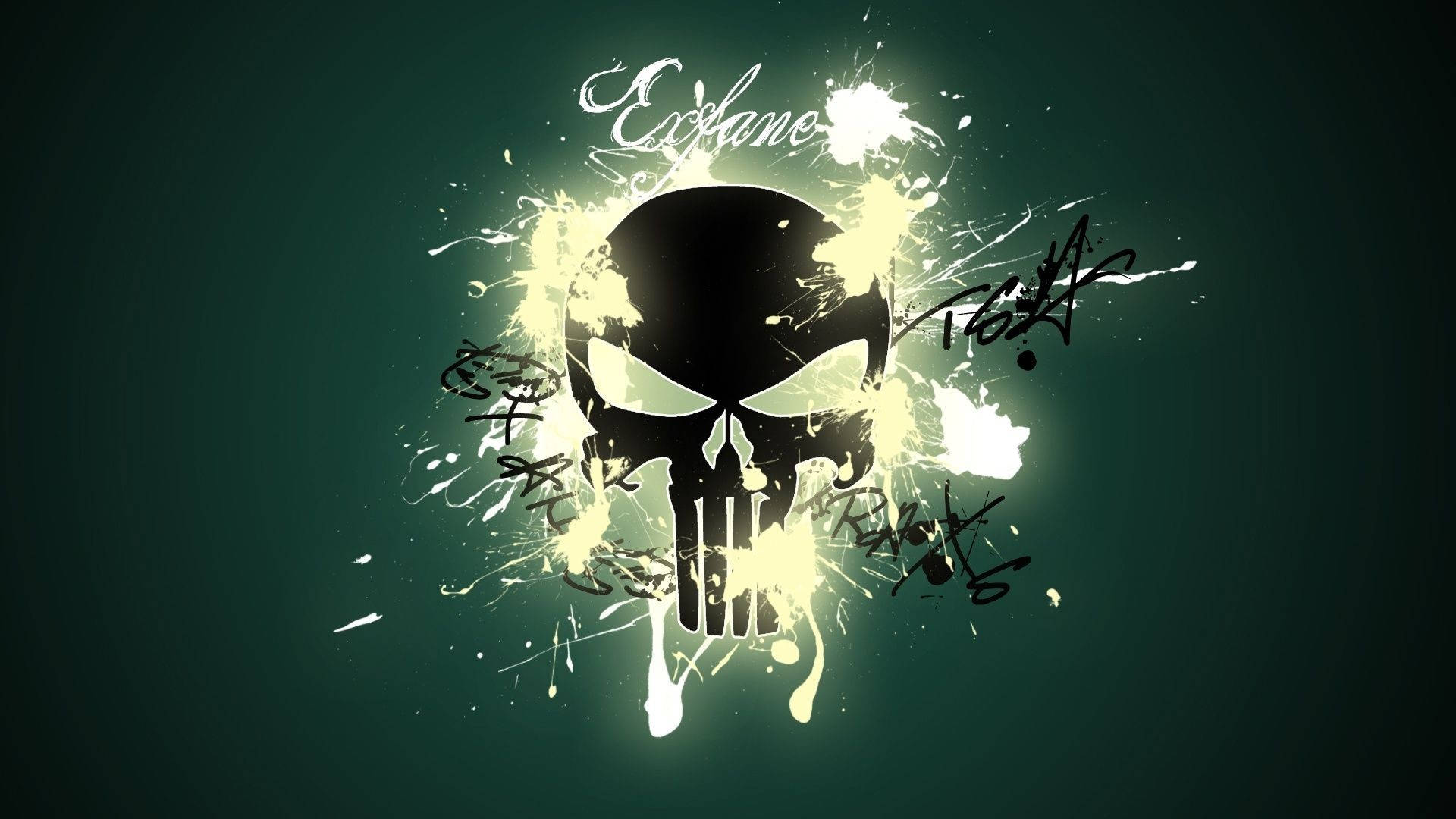 Punisher Logo In Dark Green Wallpaper