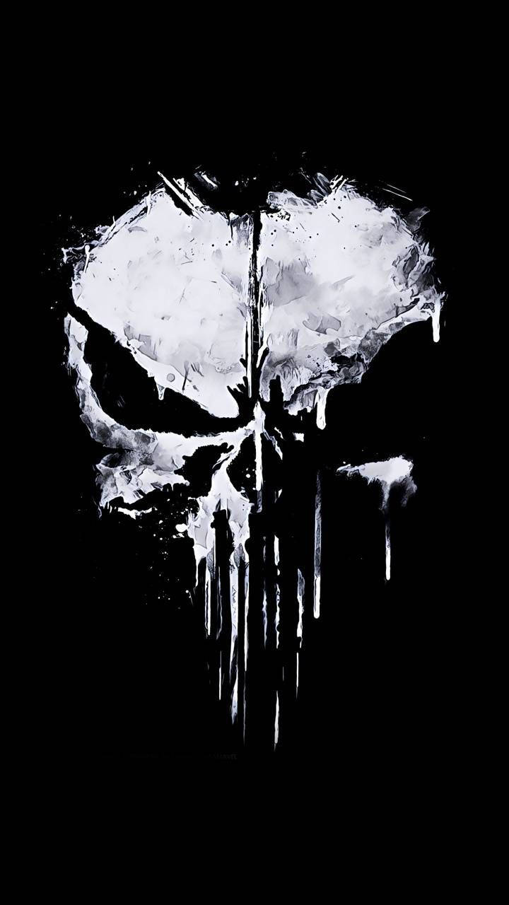 Denikoniska Punisher-kraniumlogotypen, En Symbol För Rättvisa. Wallpaper