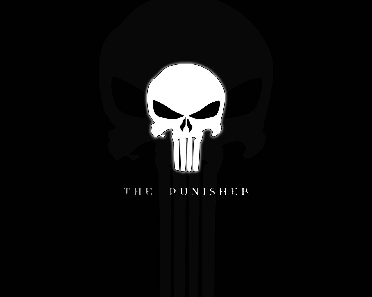 Logoen Punisher på en sort baggrund Wallpaper