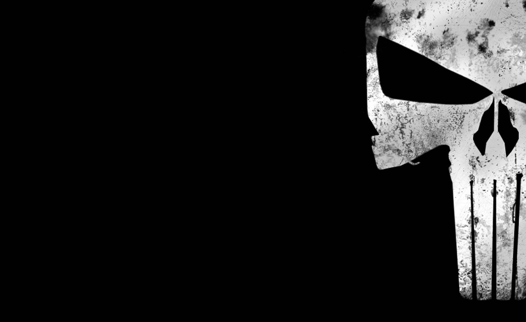 Det ikoniske straf skull symbol af Punisher comics. Wallpaper