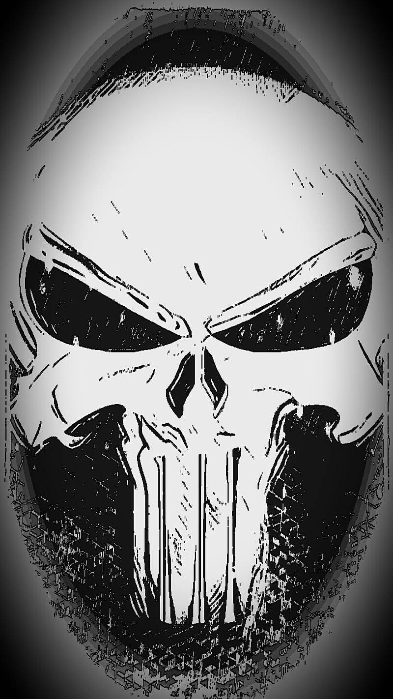 White Punisher Skull Wallpaper