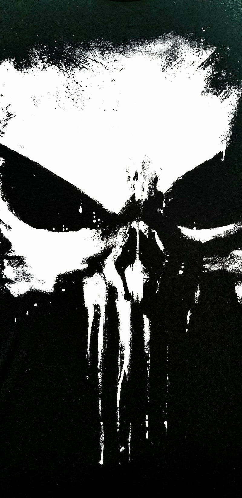 Creepy White Punisher Skull Wallpaper