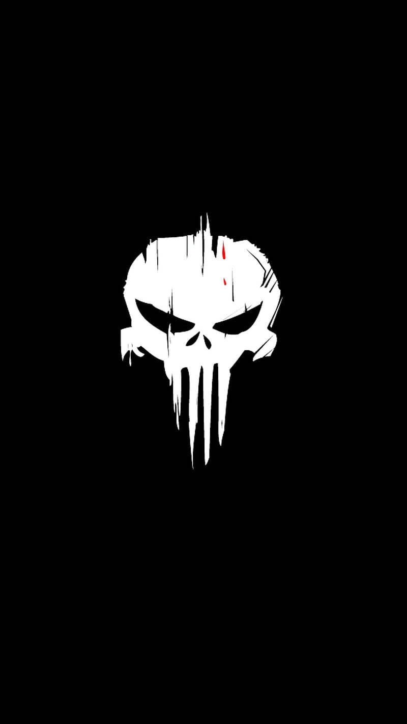 Punisher Skull With Sharp Teeth Wallpaper