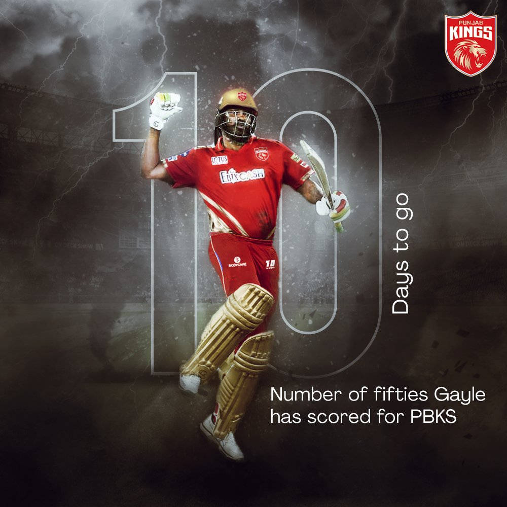 Download Punjab Kings Chris Gayle Countdown Wallpaper 