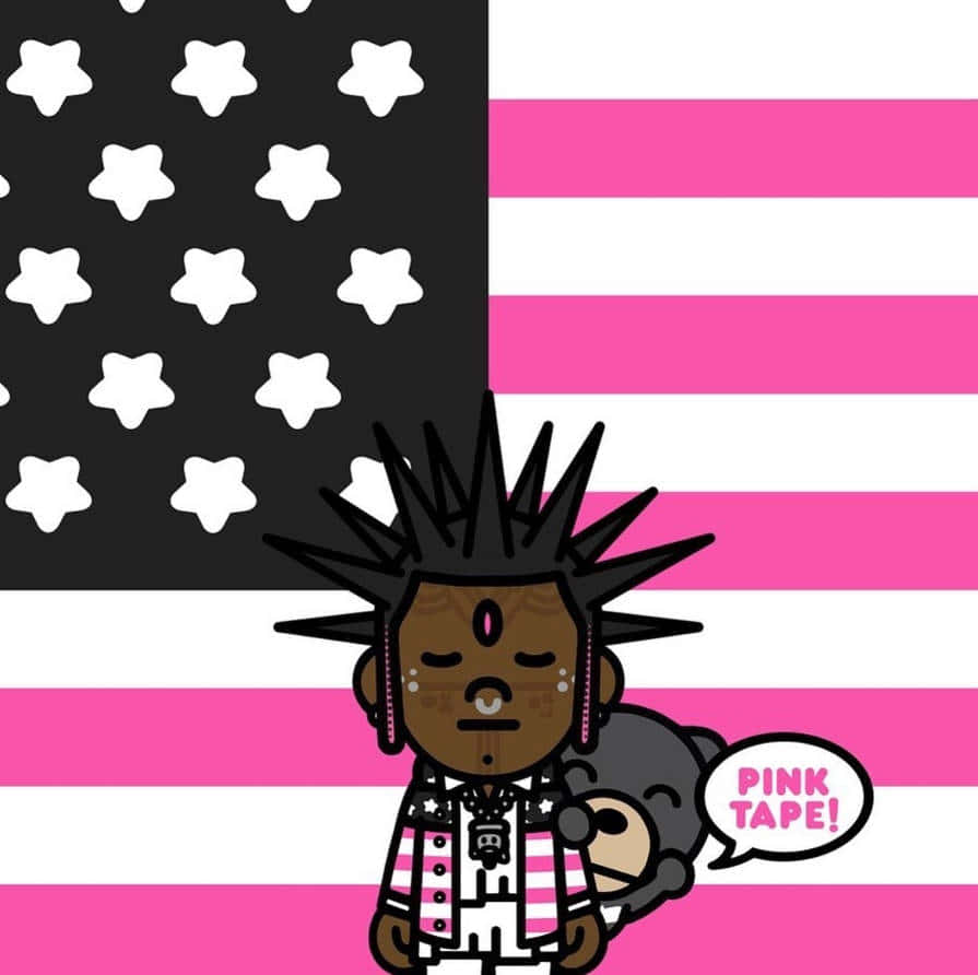 Punk Character Pink Tape Wallpaper