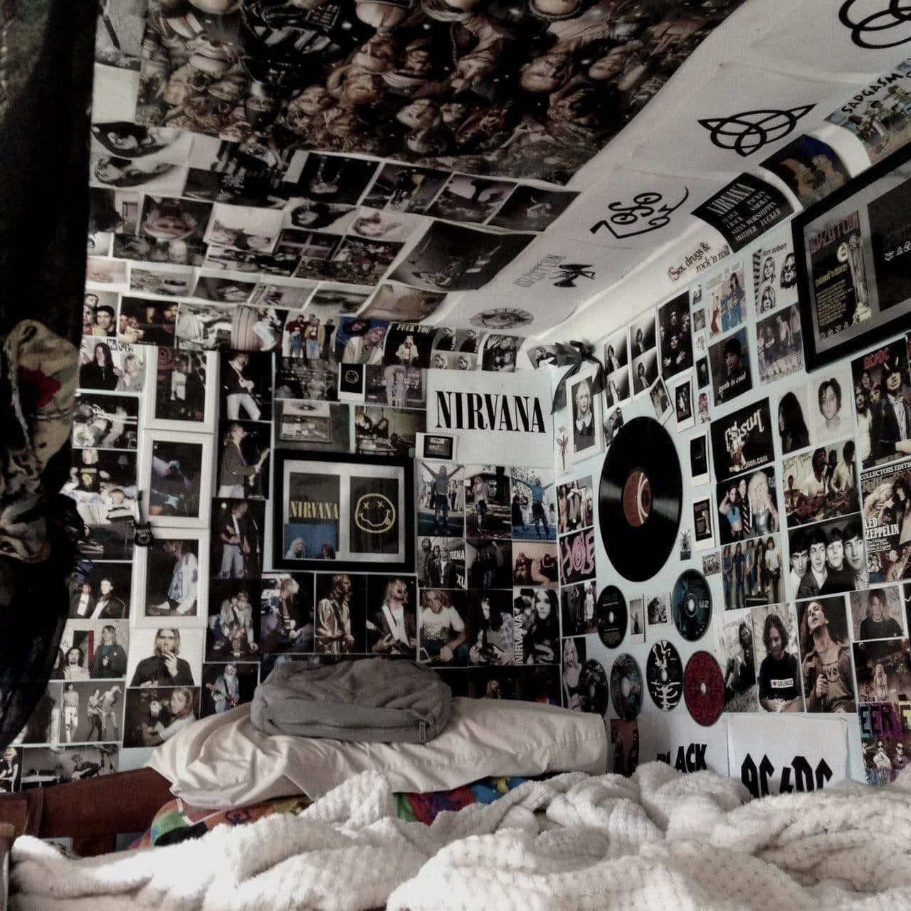 Punk Inspired Bedroom Decor Wallpaper