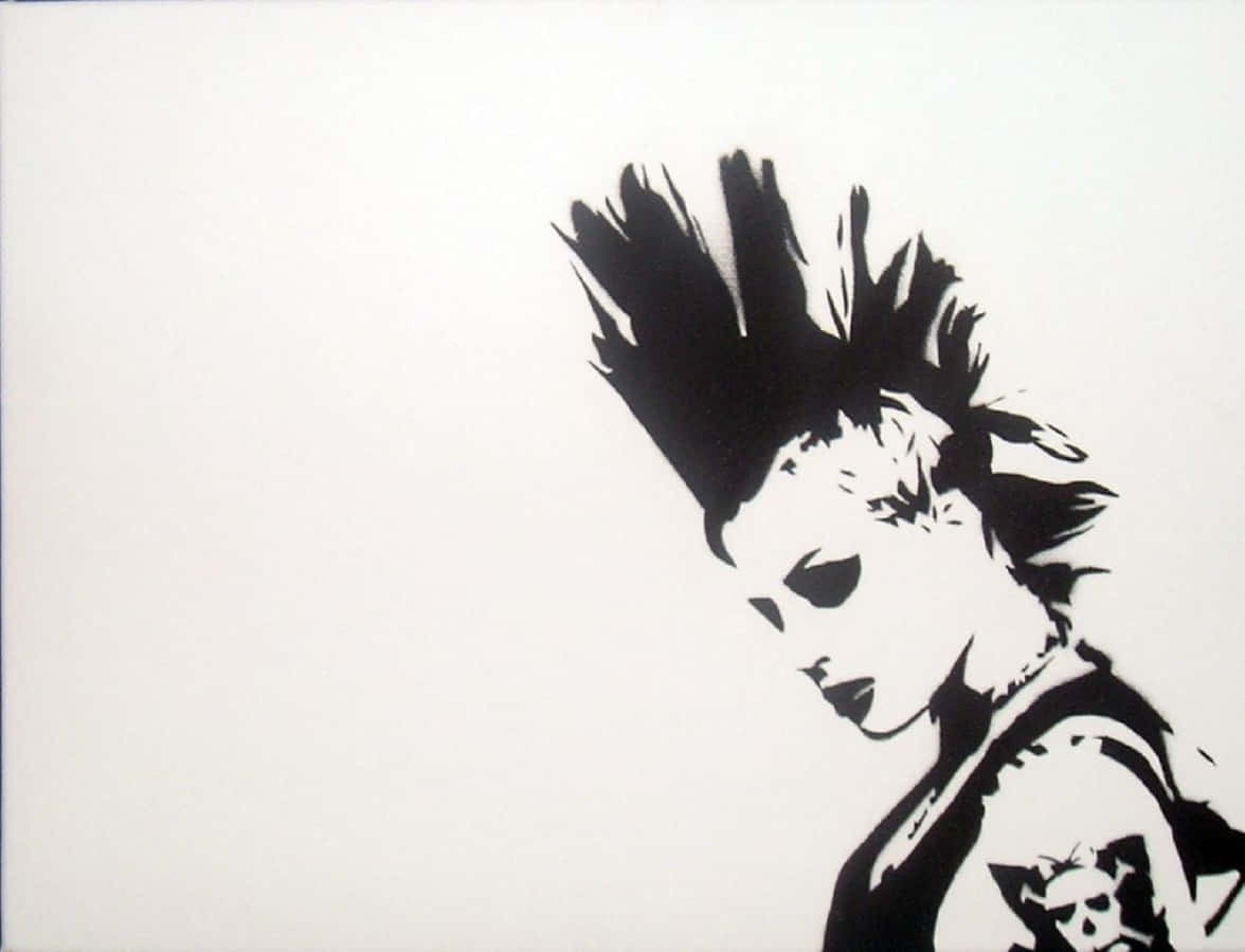 Punkrockfrau Mit Todessturmfrisur Wallpaper