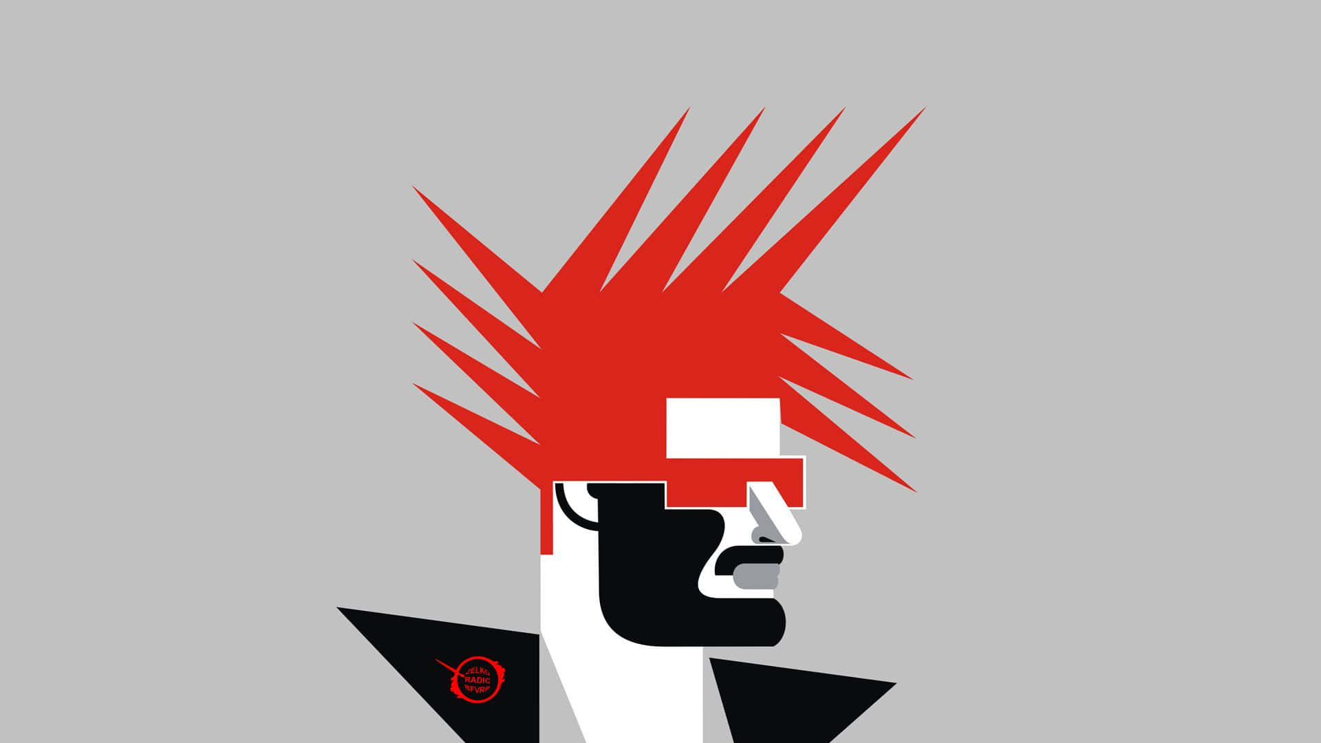 A Man With Red Mohawk And A Black Shirt Wallpaper
