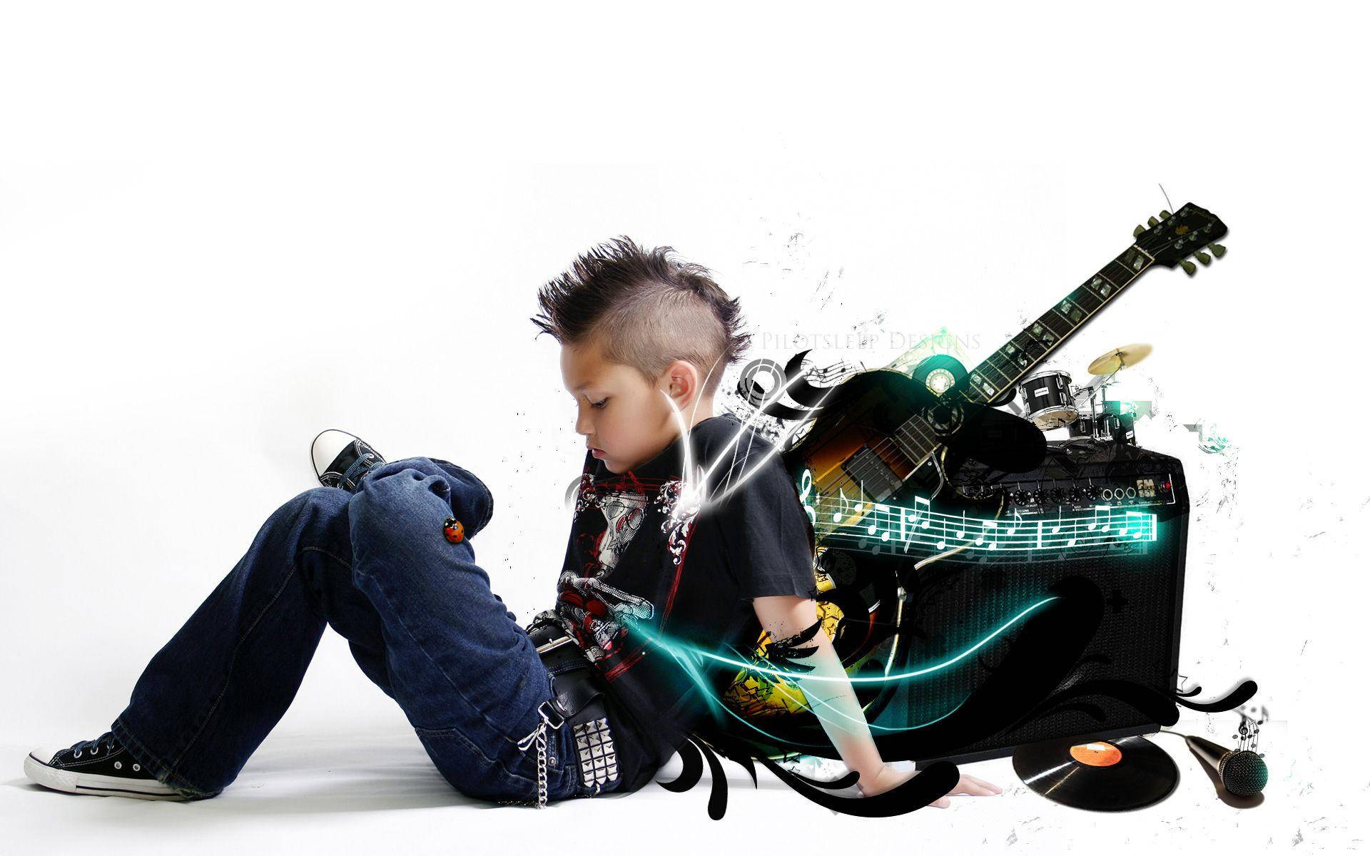 Punk Rock Cool dreng grafisk kunstværk baggrund Wallpaper