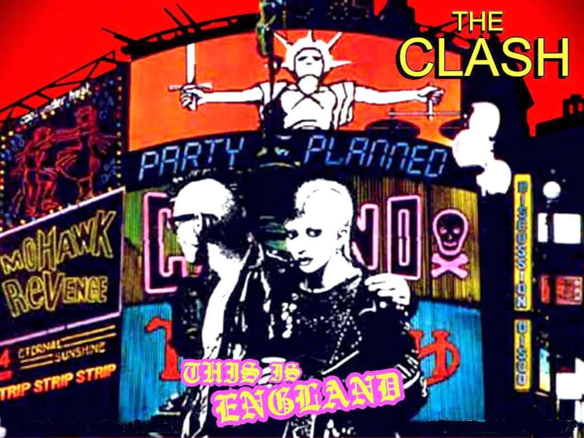 Plakat af britiske punk rock band The Clash: 