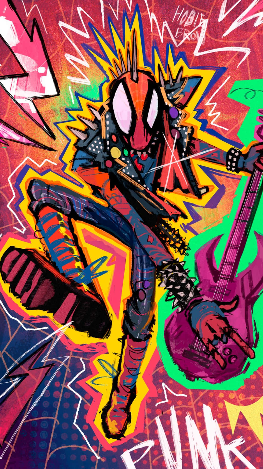 Punk Rock Spider Man Art Wallpaper