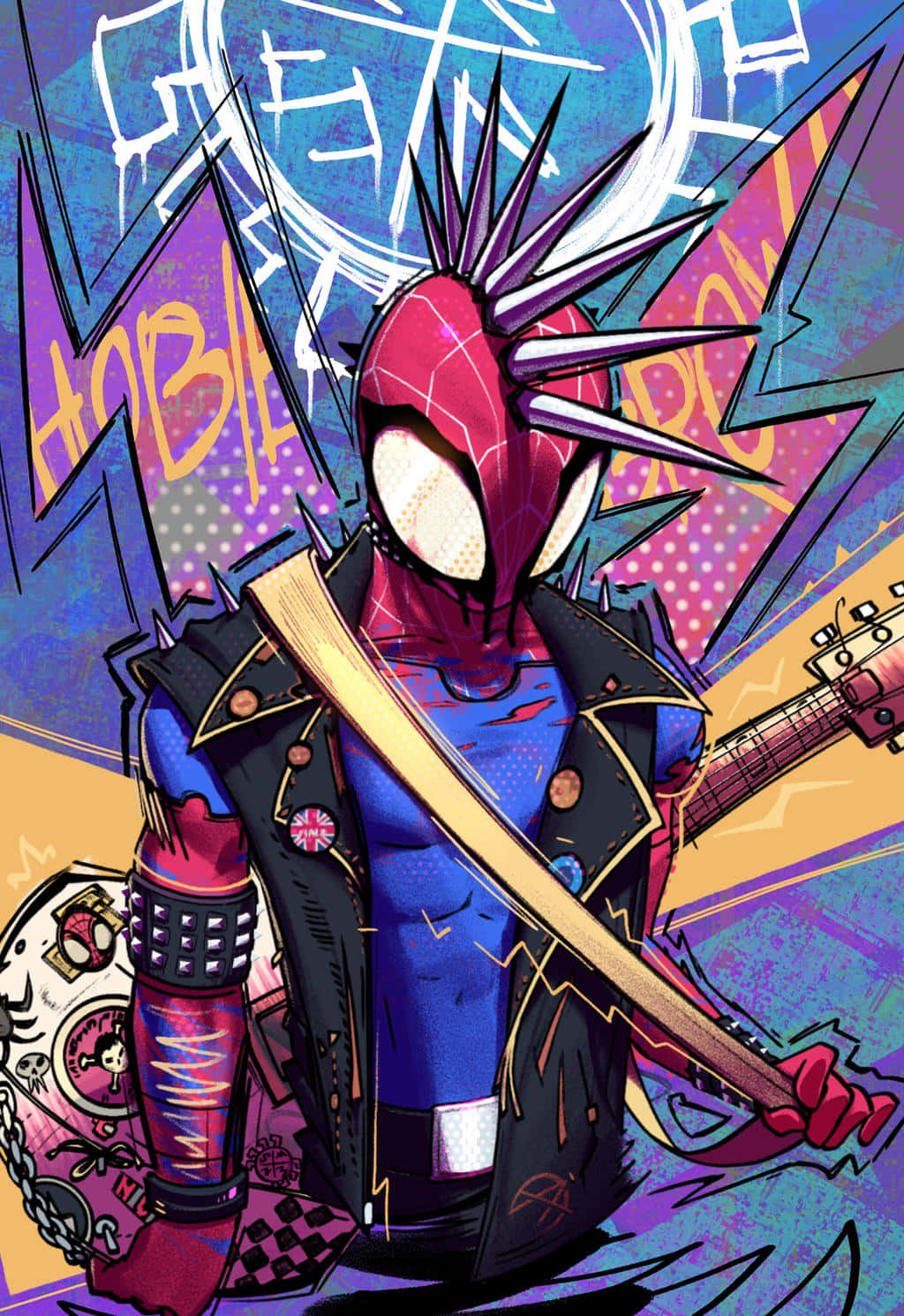 Punk Spiderman Artwork Wallpaper