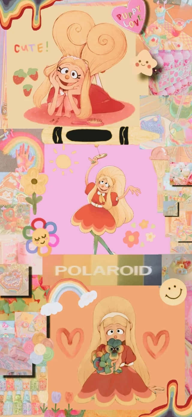 Puppet Show Collage_ Pink Backdrop Wallpaper