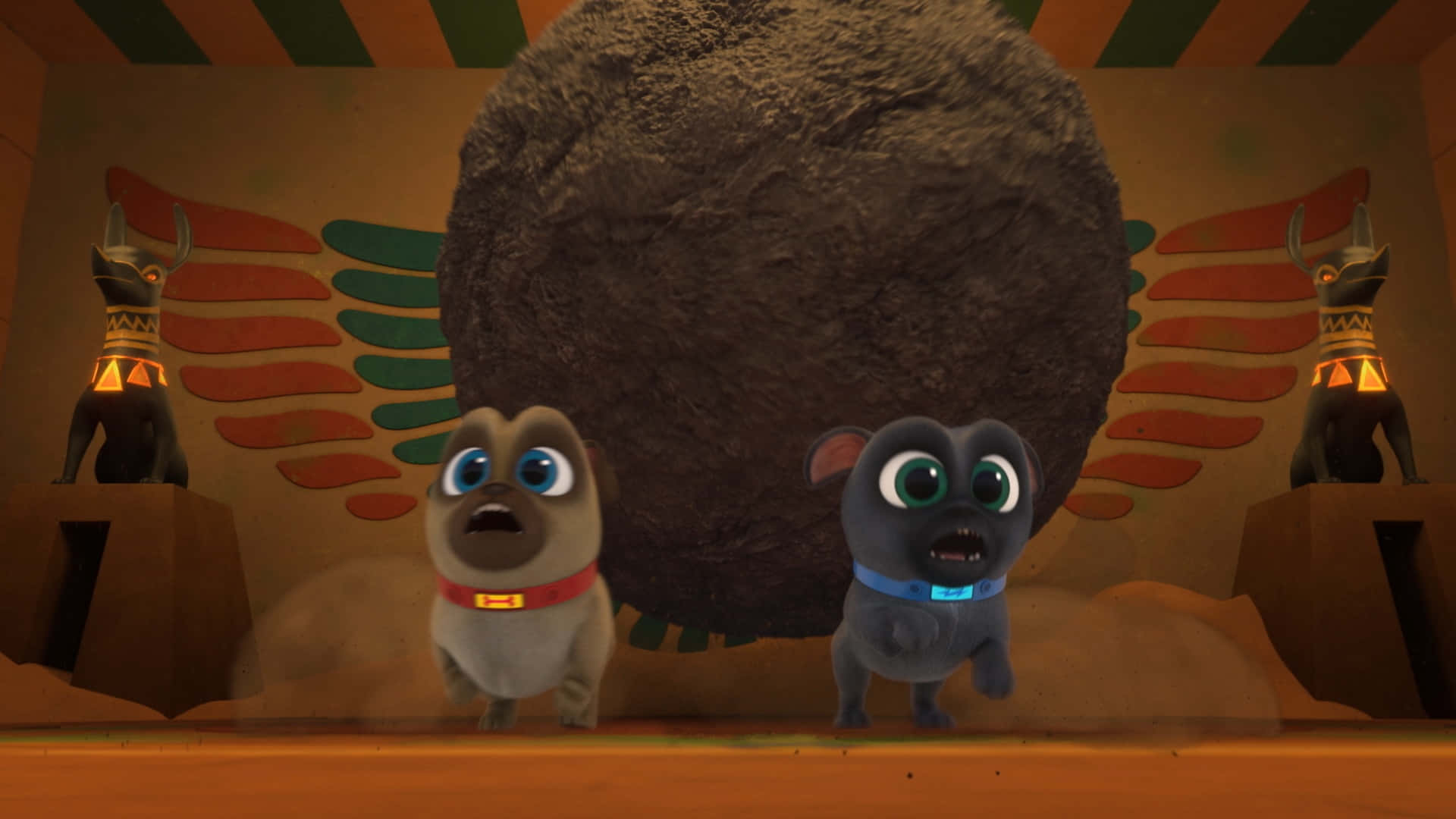 Puppy Dog Pals Chased By Dirtball Wallpaper