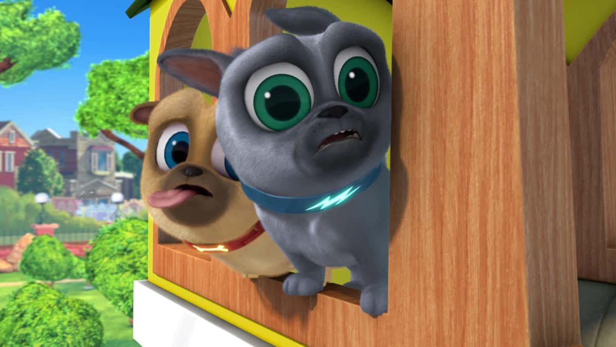 Puppy Dog Pals Looking Out The Window Wallpaper