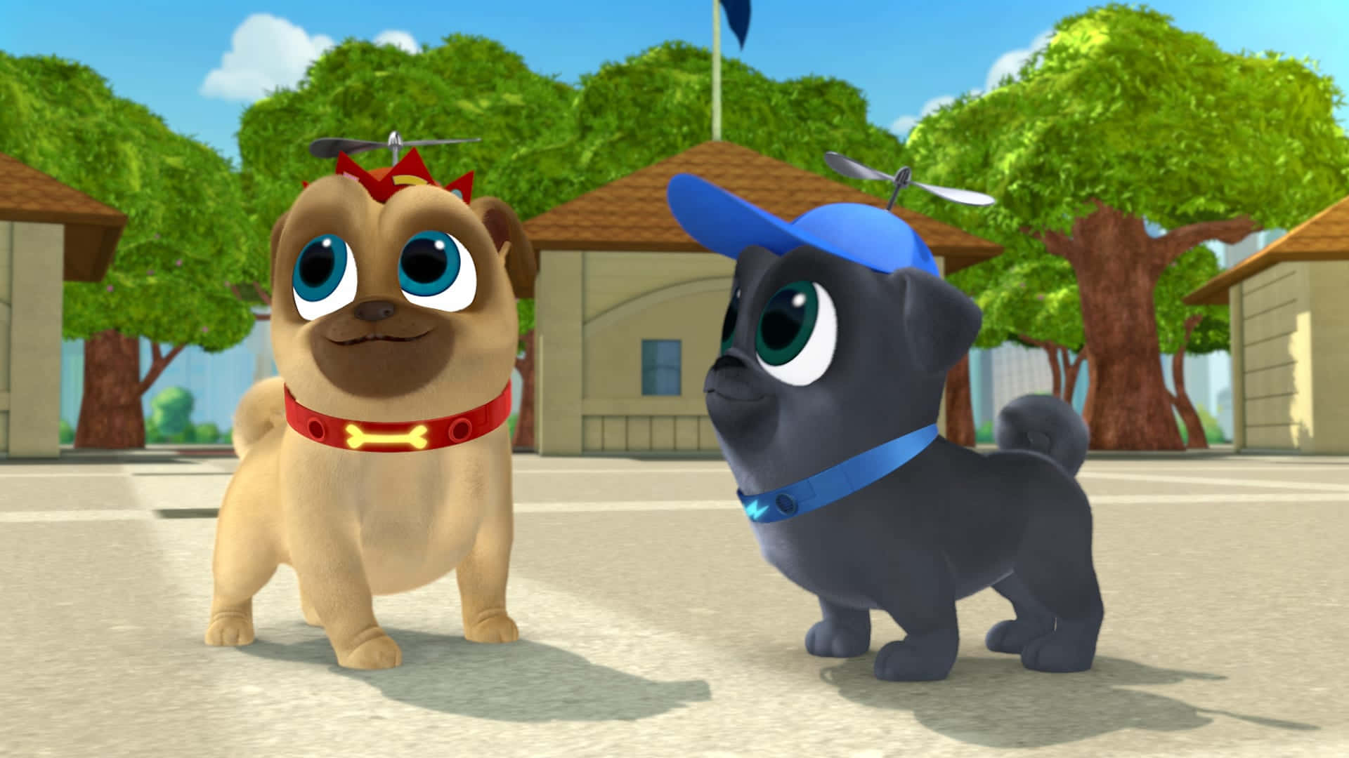 Join Bff Puppy Pals Bingo And Rolly On Their Fun Adventures! Wallpaper