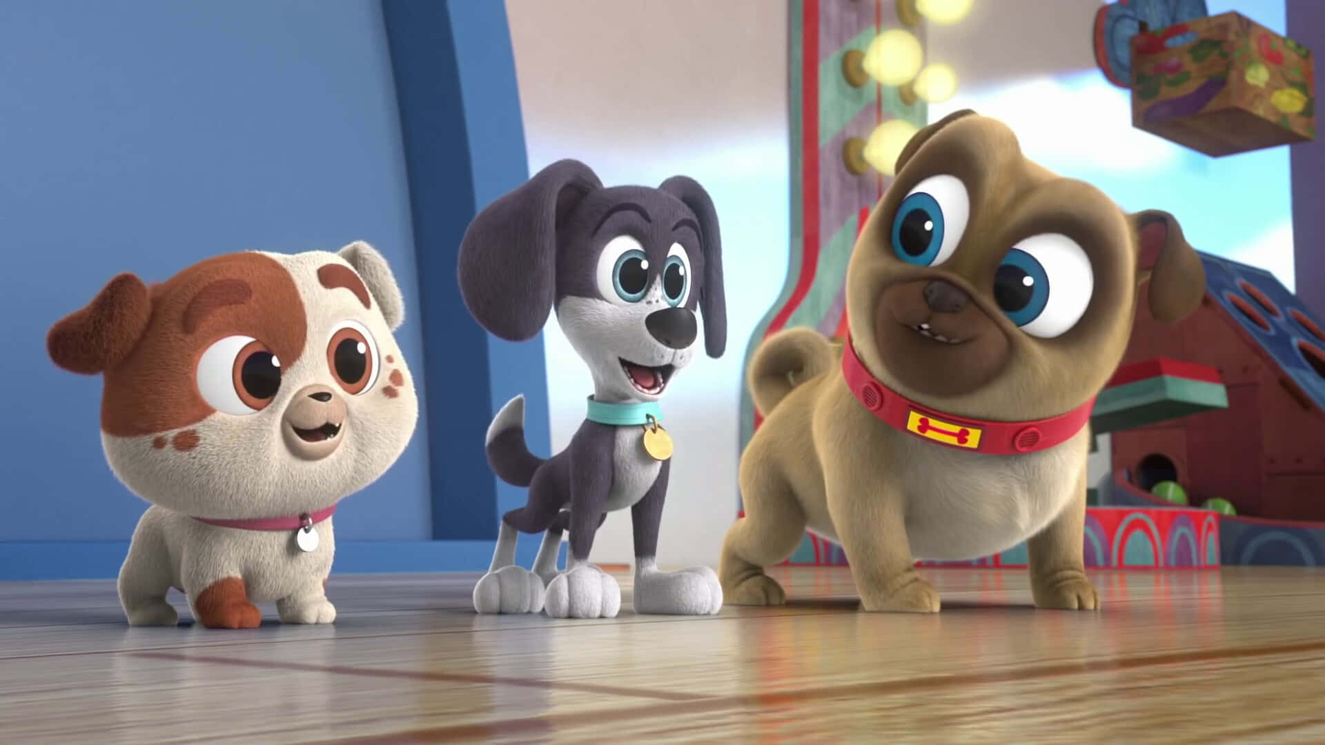 Puppy Dog Pals Rolly With Friends Wallpaper