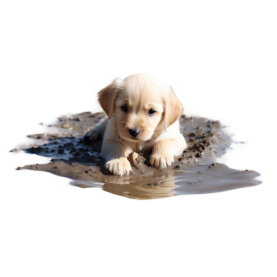 Puppy In Mud Png 05062024 PNG