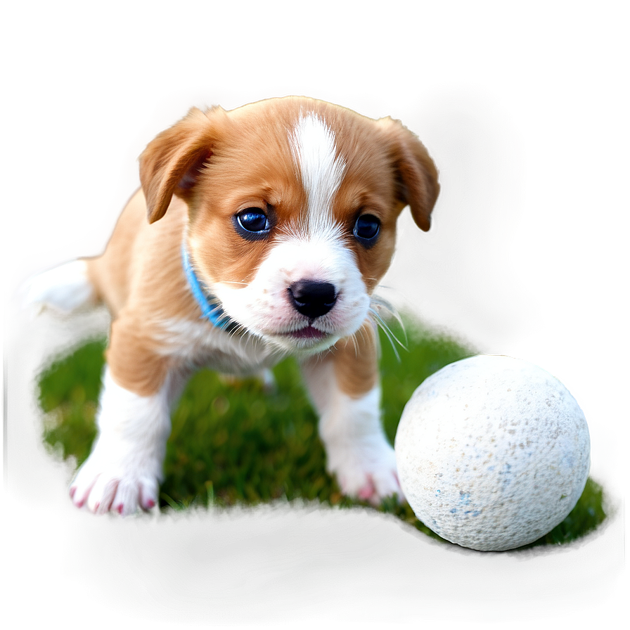 Puppy With Ball Png 05062024 PNG